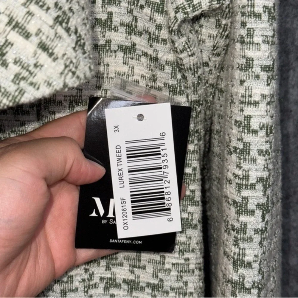 NWT Mo-Ka by Santa‎ Fe Apparel Lurex Tweed Cotton Blend Jacket- Sz 3X